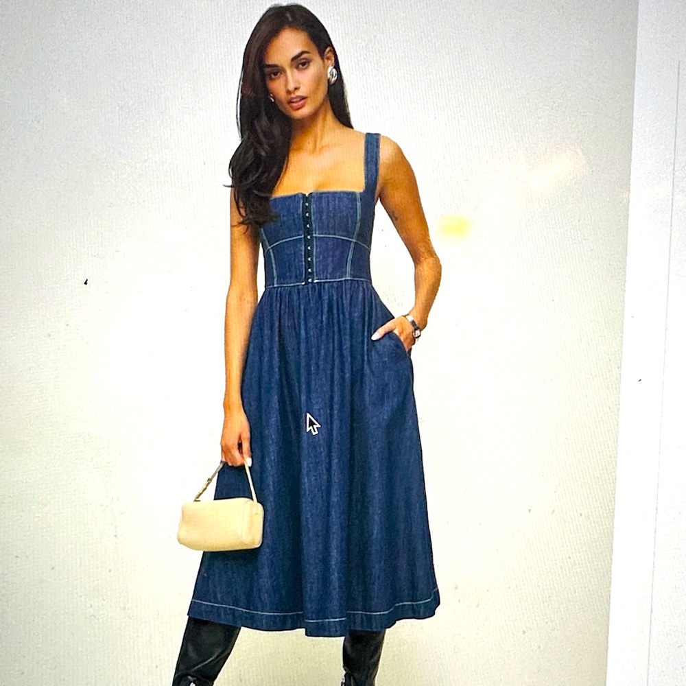 Brand New!!!!
Tagliatelle Denim Midi Dress by Reformation